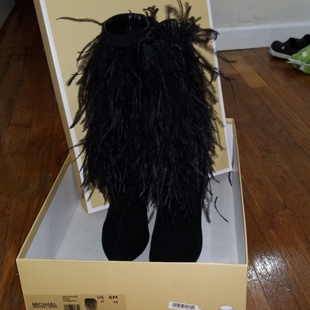 Michael Kors Suede Feather Asha Boots